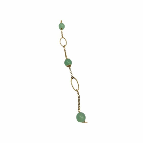 QUAGLIA-BRACCIALE IN ORO CON GIADA VERDE